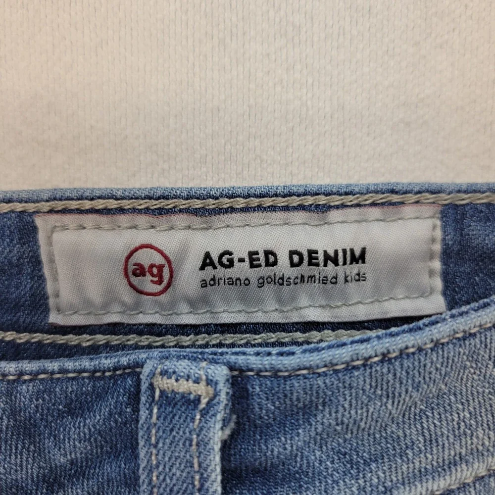 AG Adriano Goldschmied Jeans Kids 18 Blue The Noah Straight Medium Wash Denim